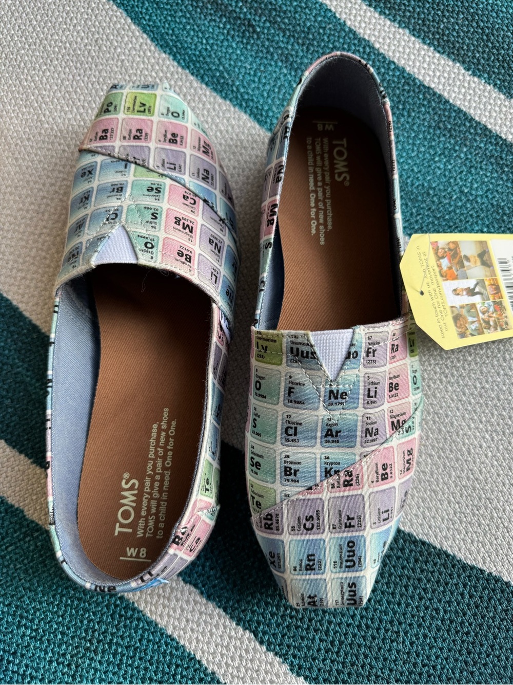 TOMS Women’s Slip-On Shoes in Pastel Periodic Table Print